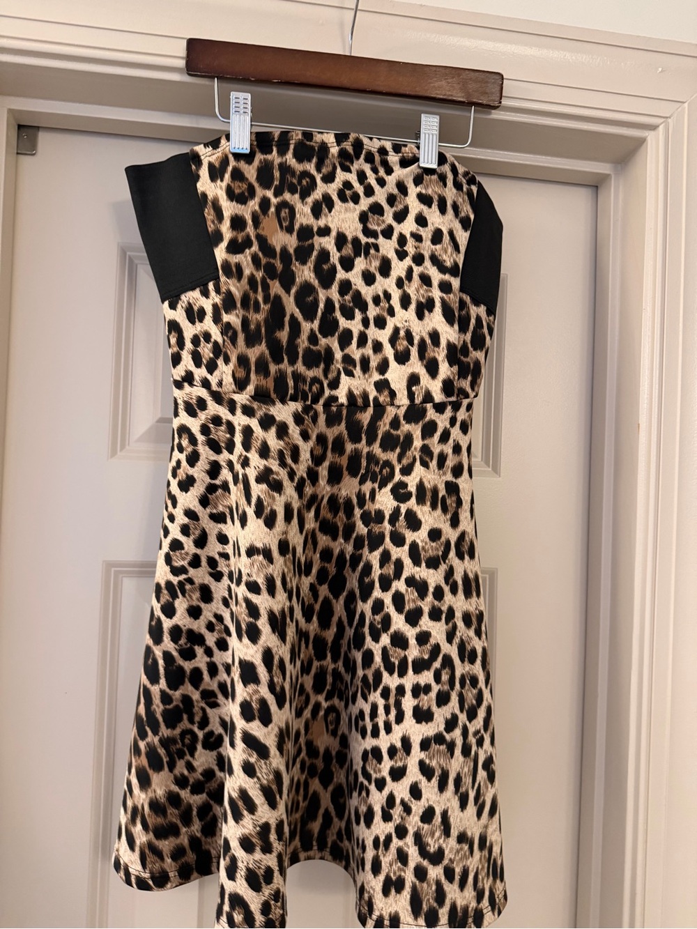 90s Y2K Vintage Sabora Leopard Print Strapless Mini Dress